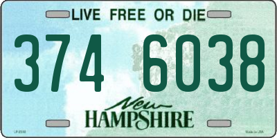 NH license plate 3746038