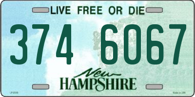 NH license plate 3746067