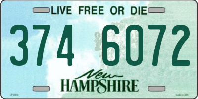 NH license plate 3746072