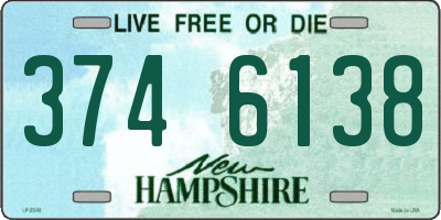 NH license plate 3746138