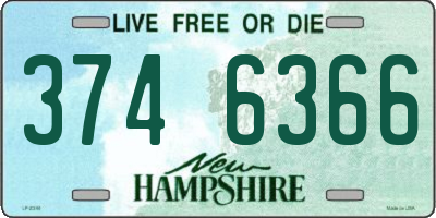 NH license plate 3746366