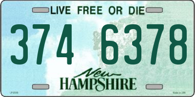 NH license plate 3746378