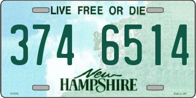 NH license plate 3746514