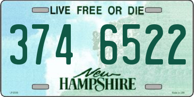 NH license plate 3746522