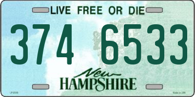 NH license plate 3746533
