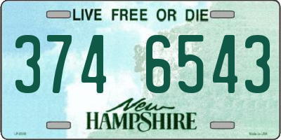 NH license plate 3746543