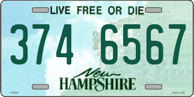 NH license plate 3746567