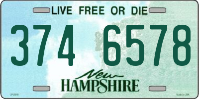 NH license plate 3746578