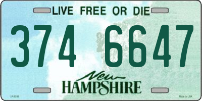 NH license plate 3746647