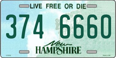 NH license plate 3746660