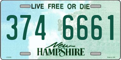 NH license plate 3746661