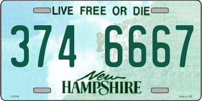 NH license plate 3746667