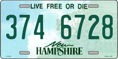 NH license plate 3746728