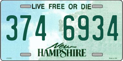 NH license plate 3746934