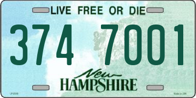 NH license plate 3747001
