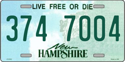 NH license plate 3747004