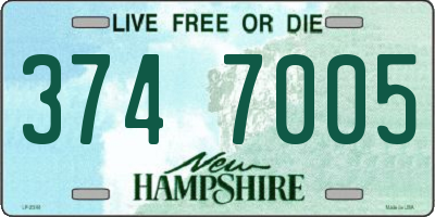 NH license plate 3747005