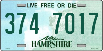 NH license plate 3747017