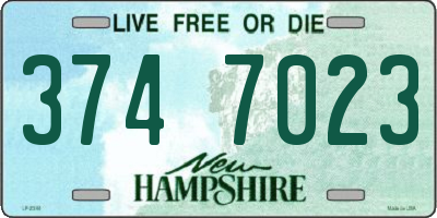 NH license plate 3747023