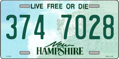 NH license plate 3747028