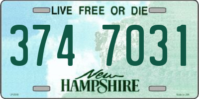 NH license plate 3747031