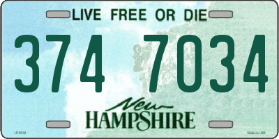 NH license plate 3747034