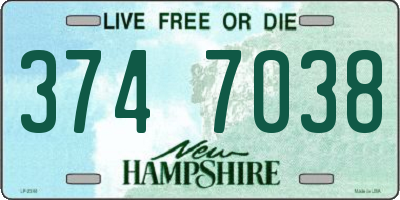 NH license plate 3747038