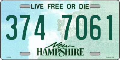 NH license plate 3747061