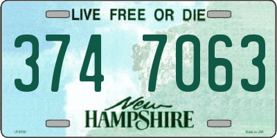 NH license plate 3747063