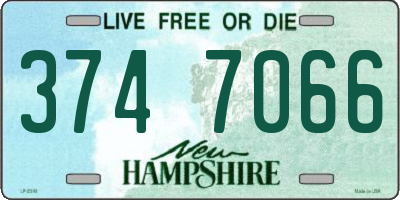 NH license plate 3747066