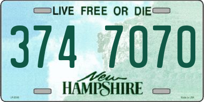 NH license plate 3747070