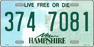 NH license plate 3747081