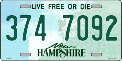 NH license plate 3747092