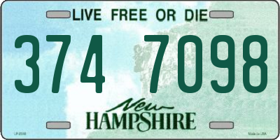 NH license plate 3747098