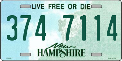 NH license plate 3747114