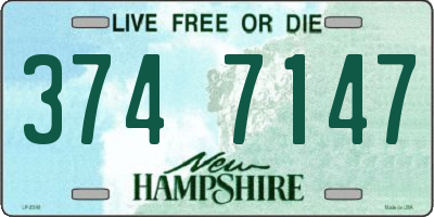 NH license plate 3747147
