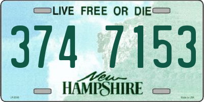 NH license plate 3747153