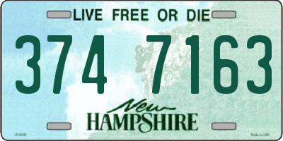 NH license plate 3747163