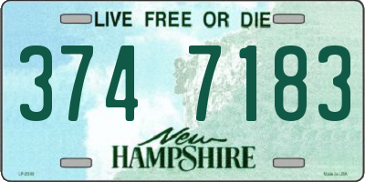 NH license plate 3747183