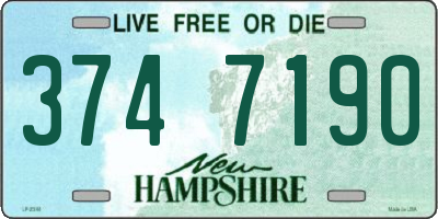 NH license plate 3747190