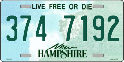NH license plate 3747192
