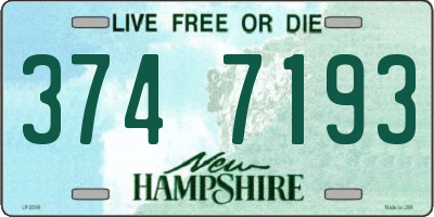 NH license plate 3747193