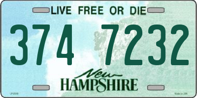 NH license plate 3747232