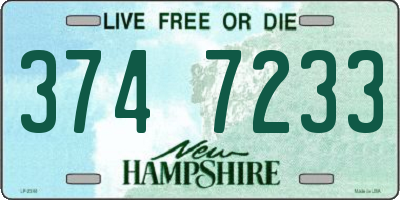 NH license plate 3747233