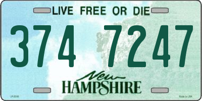 NH license plate 3747247