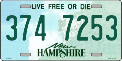 NH license plate 3747253