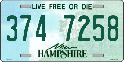 NH license plate 3747258