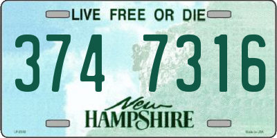 NH license plate 3747316