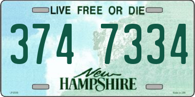 NH license plate 3747334