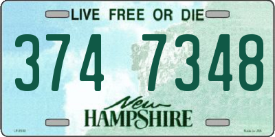 NH license plate 3747348